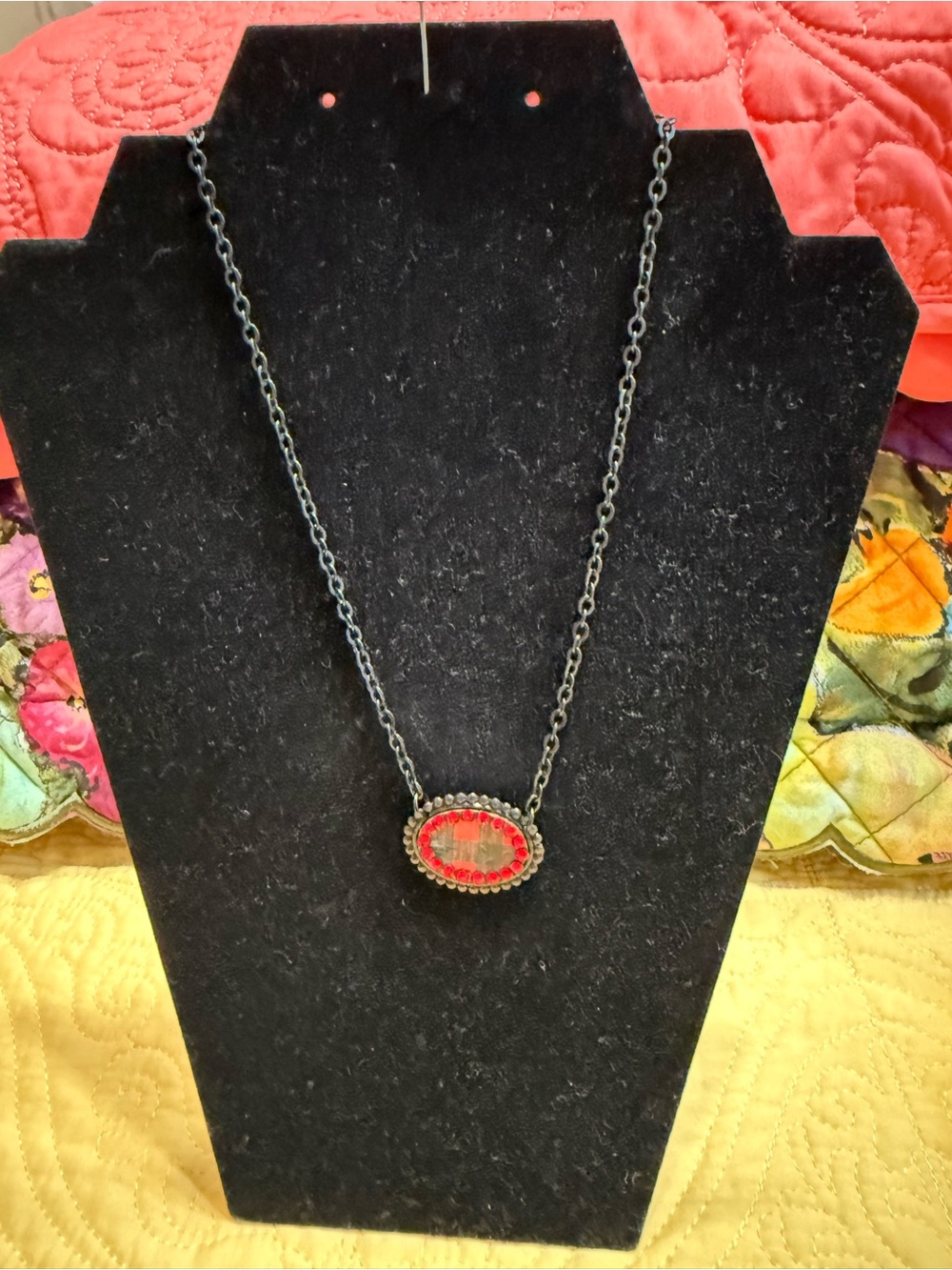 New Pink panache Delicate Red Glass Pendant Necklace - Women's Jewelry